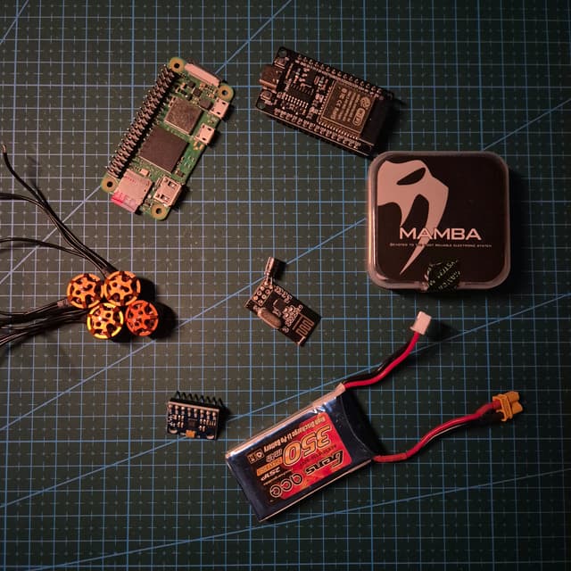 The initial component selection laid out on my desk